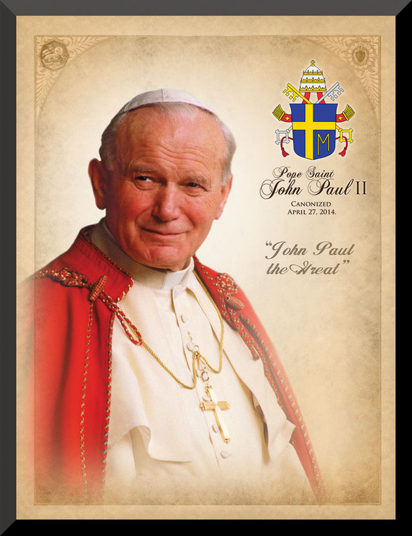Pope John Paul II Saint Commemorative Wall Plaque