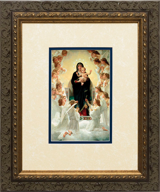 Queen of the Angels Matted - Ornate Dark Framed Art