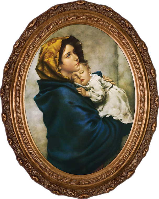 Madonna of the Streets - Oval Framed Canvas