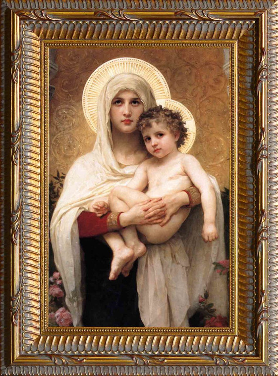 Madonna of the Roses - Ornate Gold Framed Art