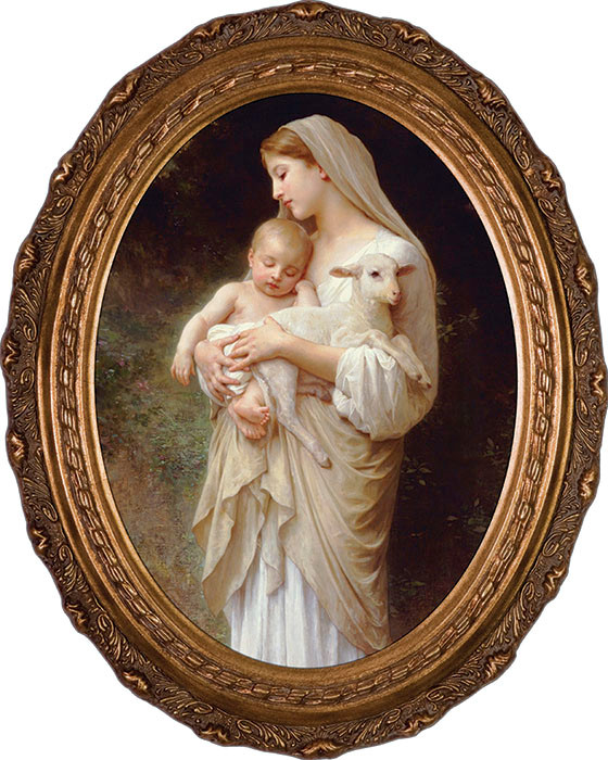 L'Innocence - Oval Framed Canvas