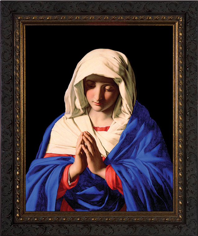 Madonna in Prayer - Ornate Dark Framed Art