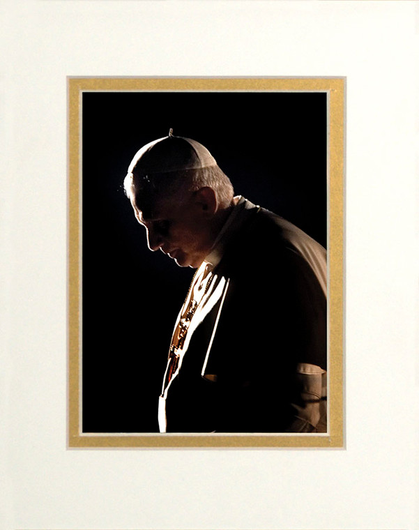 Pope Benedict in Prayer Matted - No Frame Image