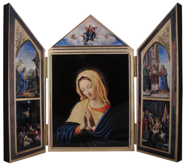 The Virgin, After Sassoferrato Triptych Plaque
