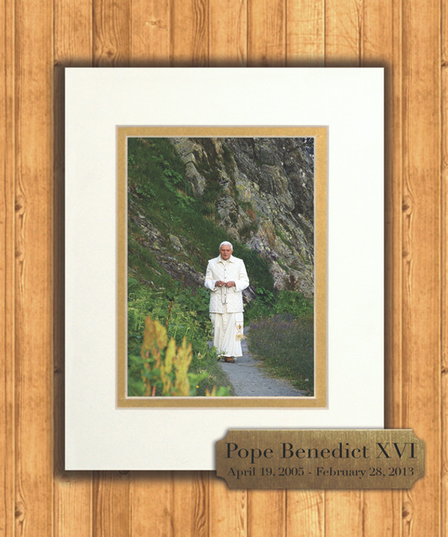 Pope Benedict in the Mountains 8x10 Matted Print with Commemorative Plate