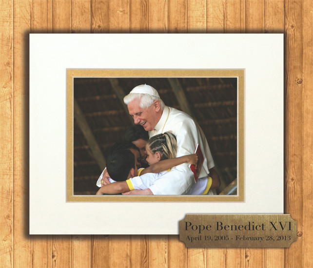 Pope Benedict with Children 8x10 Matted Print with Commemorative Plate