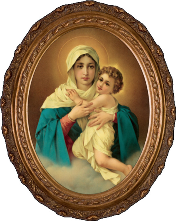 Schoenstatt Madonna - Oval Framed Canvas