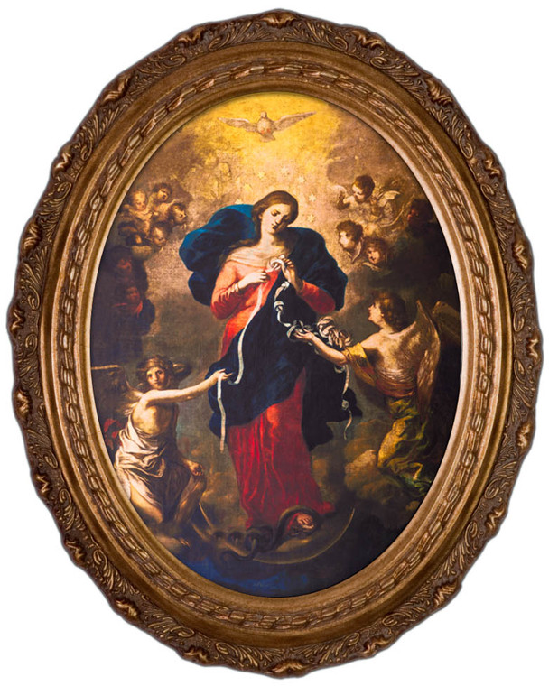 Mary Undoer of Knots - Oval Framed Canvas