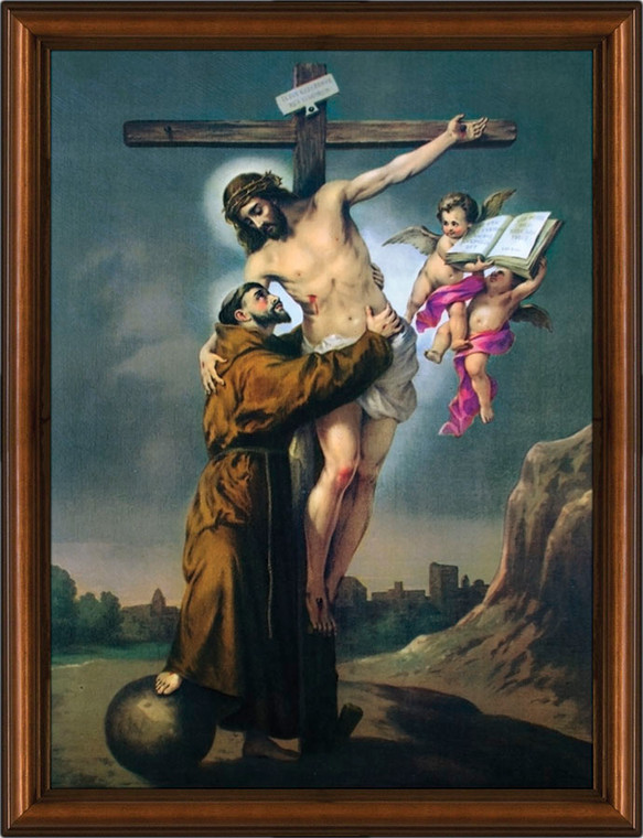 St. Francis with Christ Framed Art