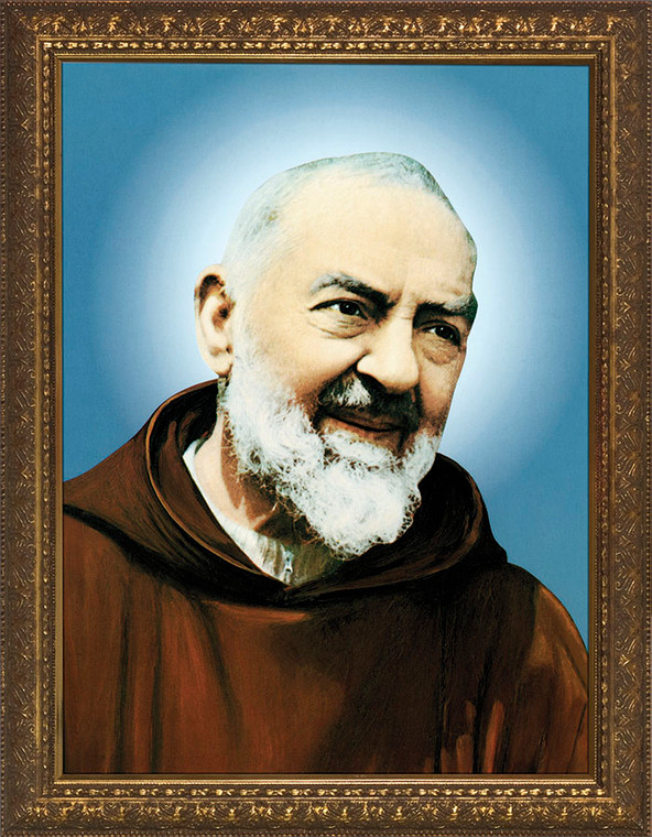 St. Padre Pio - Standard Gold Framed Art