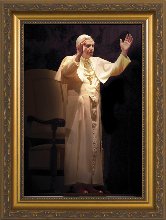 Pope Benedict Standing in Blessing - Standard Gold Frame Image