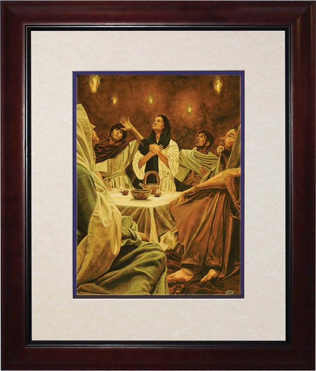Descent of the Holy Spirit by Jason Jenicke Matted - Cherry Framed Art