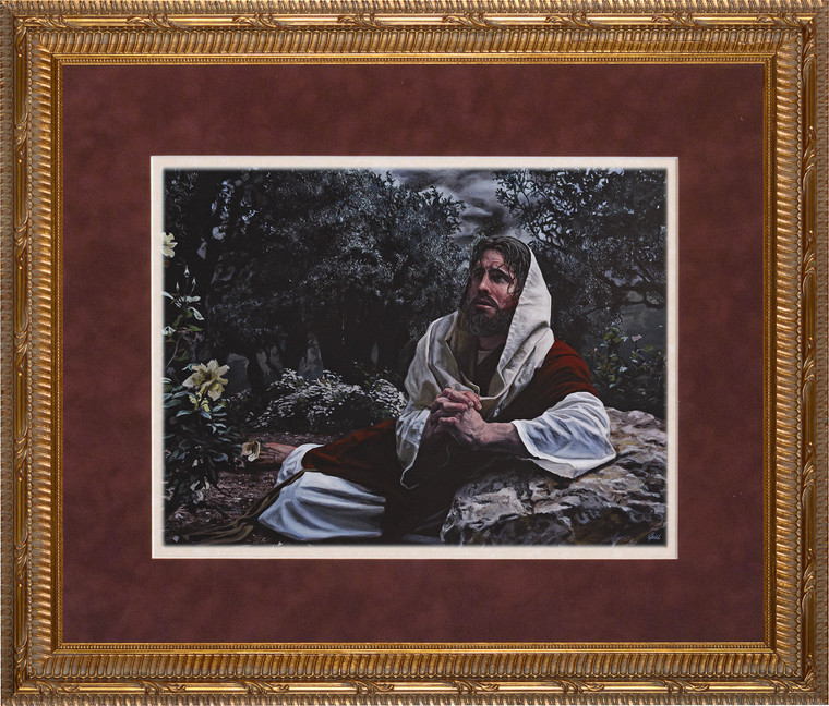 Agony in the Garden by Jason Jenicke Matted - Ornate Gold Framed Art