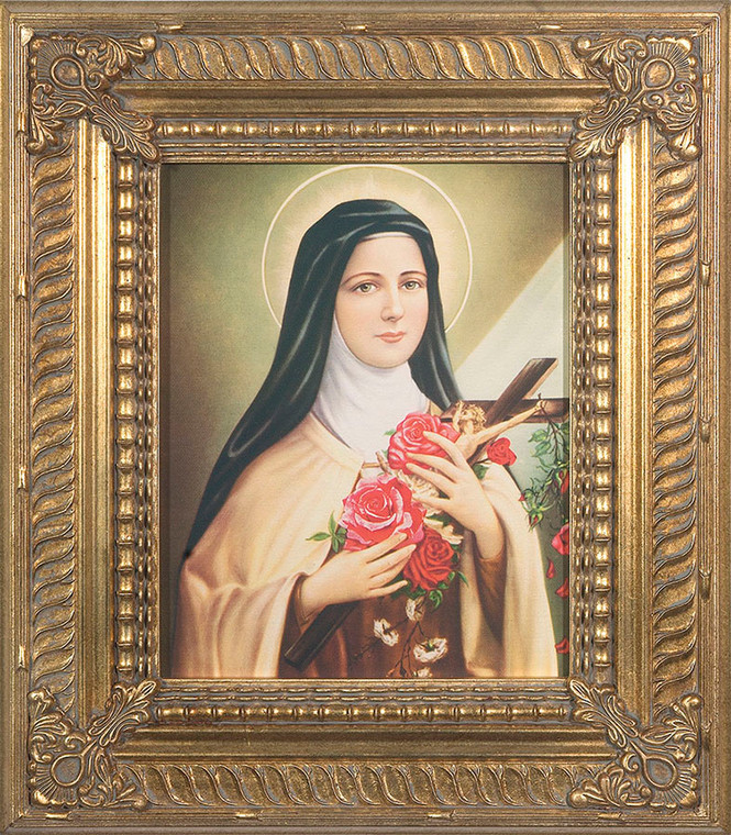 St. Therese of Lisieux - Gold Museum Framed Canvas