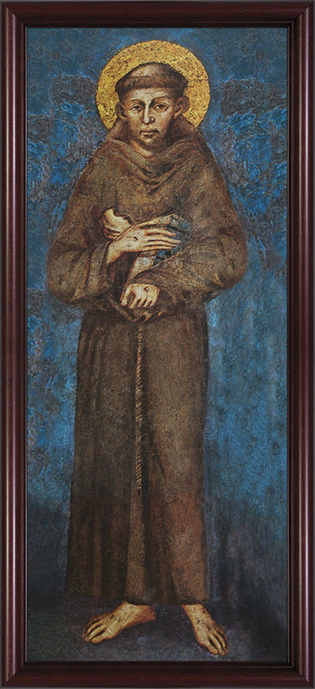 St. Francis - Cherry Framed Canvas