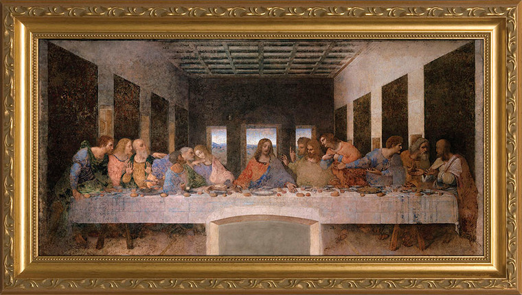 Last Supper by Da Vinci - Standard Gold Framed Canvas