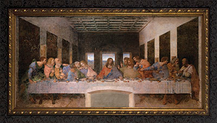 Last Supper by Da Vinci - Ornate Dark Framed Art