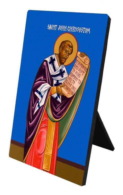 St. John Chrysostom Vertical Desk Plaque