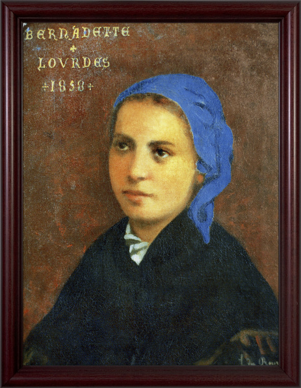 St. Bernadette - Cherry Framed Art