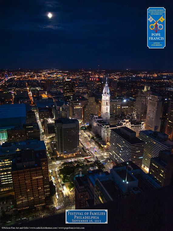 Festival of Families Papal Parade Inner City Aerial Commemorative Print