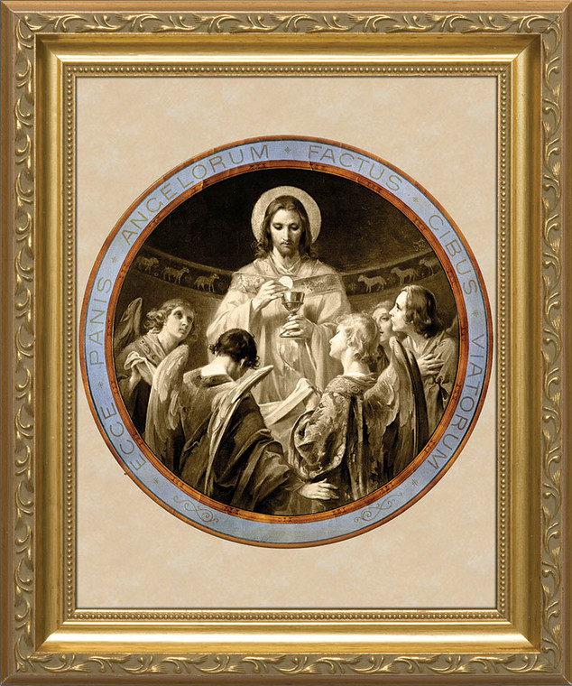 Christ, Bread of Angels Matted - Standard Gold Framed Art