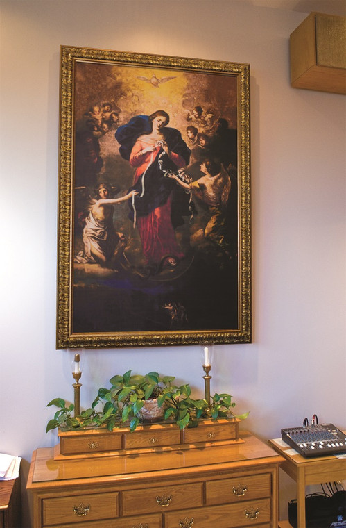 Mary Undoer of Knots Church- Sized Framed Canvas