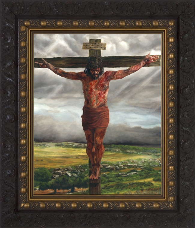 Crucifixion By Jason Jenicke Dark Framed Art