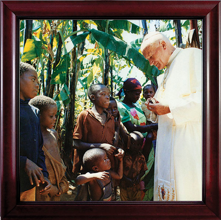 Pope John Paul II with Children Framed Art