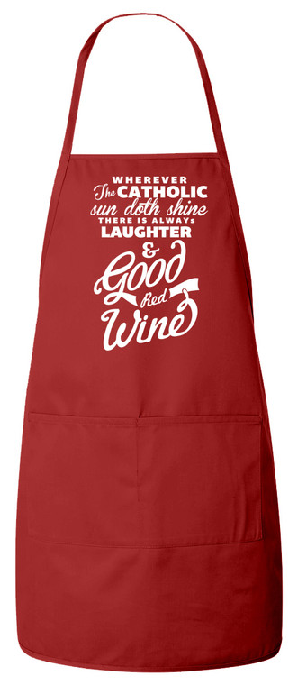 Catholic Wine Apron (Red)