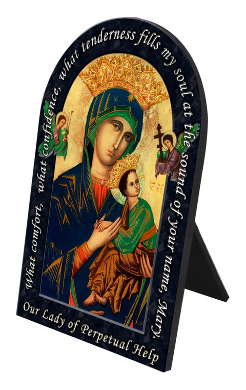 Mother of Perpetual Help Prayer Arched Desk Plaque