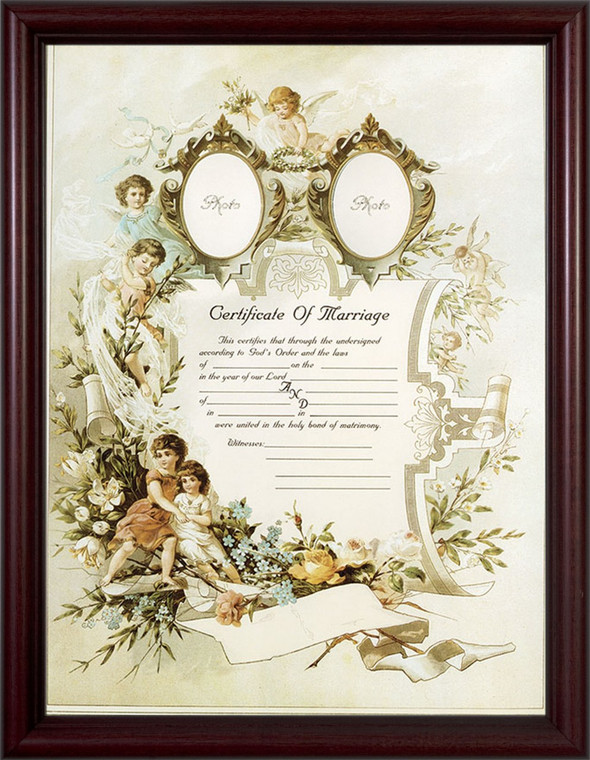 Certificate of Marriage II Cherry Framed
