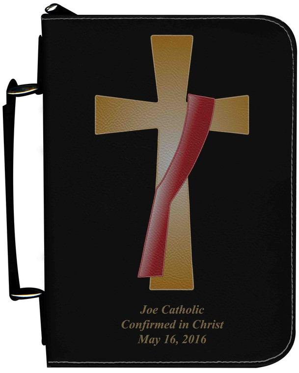 Personalized Bible Cover with Deacon's Cross Graphic - Black
