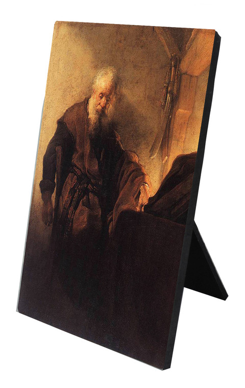 St. Paul at His Desk Vertical Desk Plaque