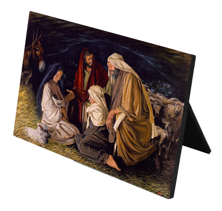 Adoration of the Shepherds (Jenicke) Horizontal Desk Plaque