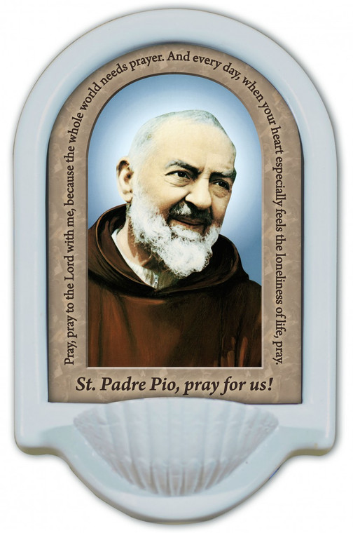 St. Padre Pio Prayer Holy Water Font