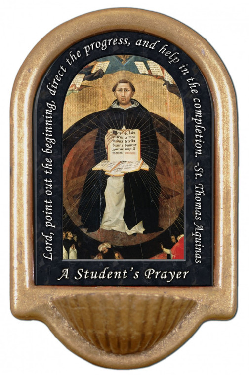 St. Thomas Aquinas Prayer Holy Water Font