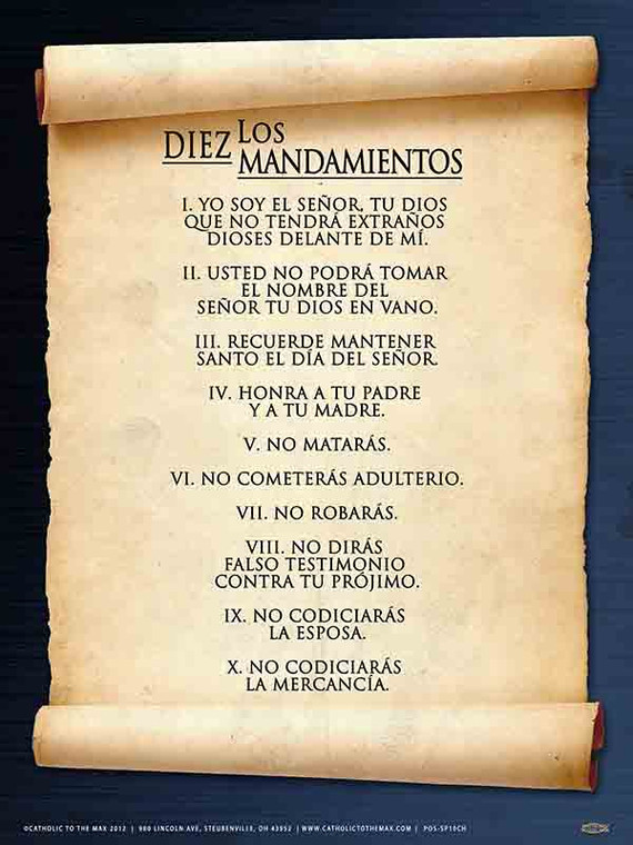 Spanish 10 Commandments Poster