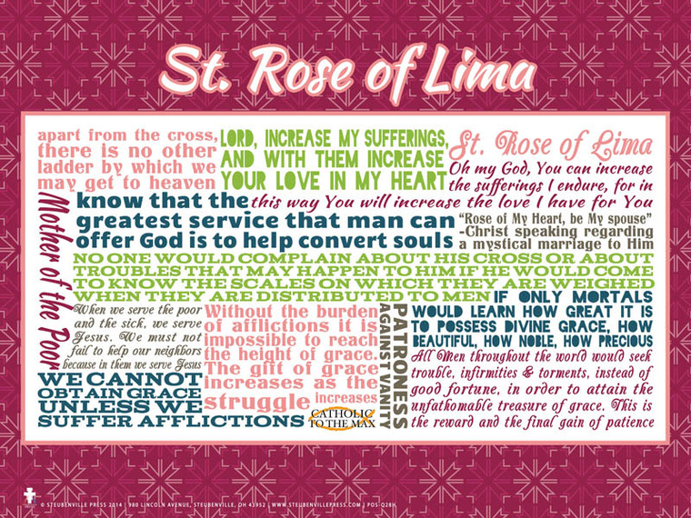 Saint Rose of Lima Quote Poster