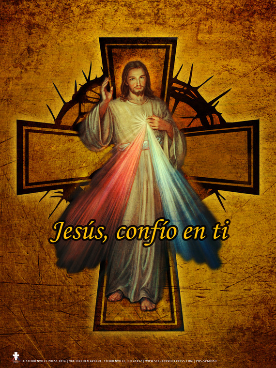 Spanish Divine Mercy Cross Poster