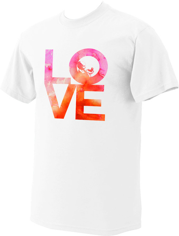 Love with Baby Watercolor on White Pro-Life T-Shirt