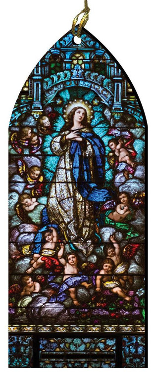 Assumption Stained Glass Wood Ornament Assumption Stained Glass Wood Ornament