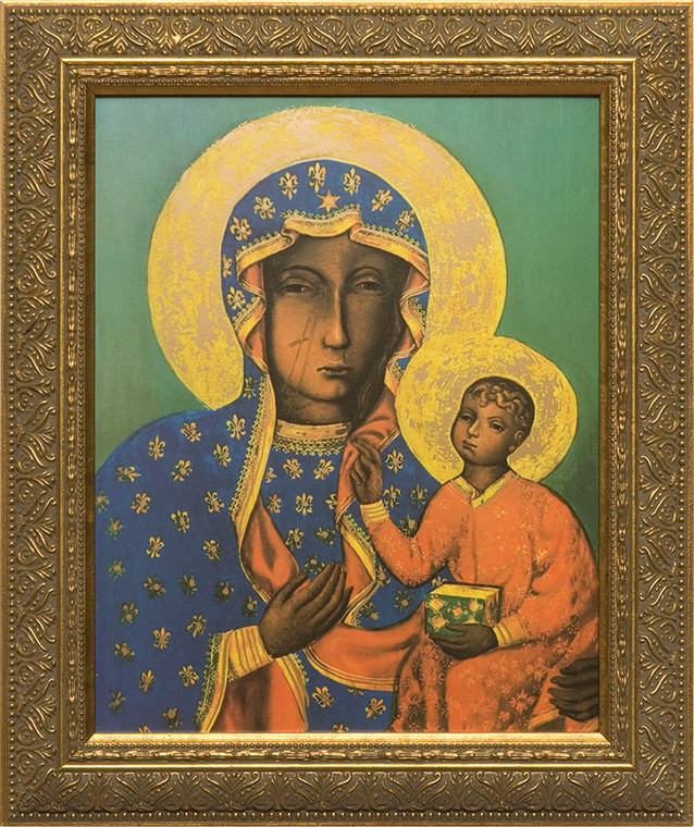 Our Lady of Czestochowa - Gold Framed Canvas