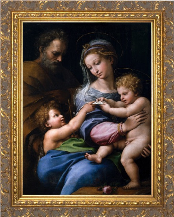 Madonna della Rosa - Ornate Gold Framed Canvas