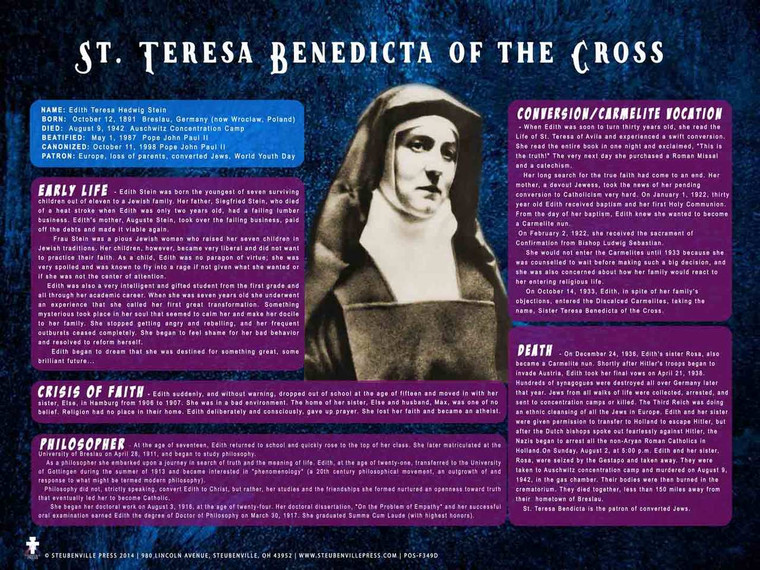 St. Teresa Benedicta of the Cross Explained Poster