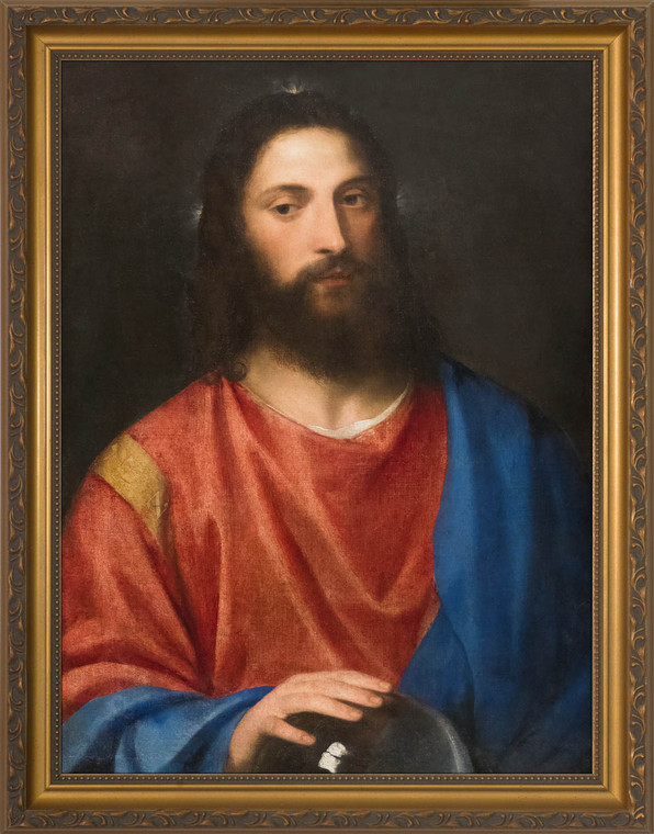 Christ with the Globe by Titian - Gold Framed Art