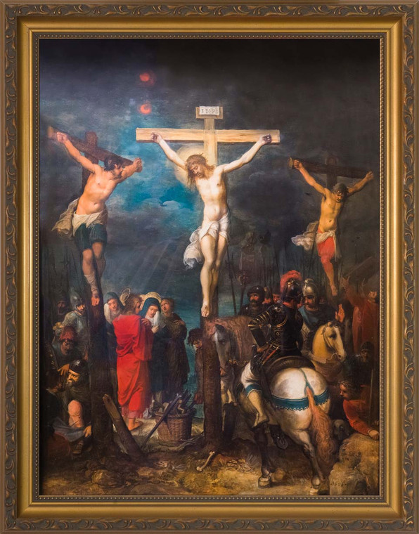 Crucifixion by Frans Francken - Gold Framed Art
