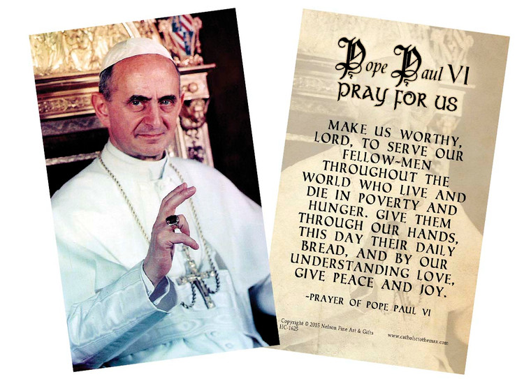 Pope Saint Paul VI Holy Card