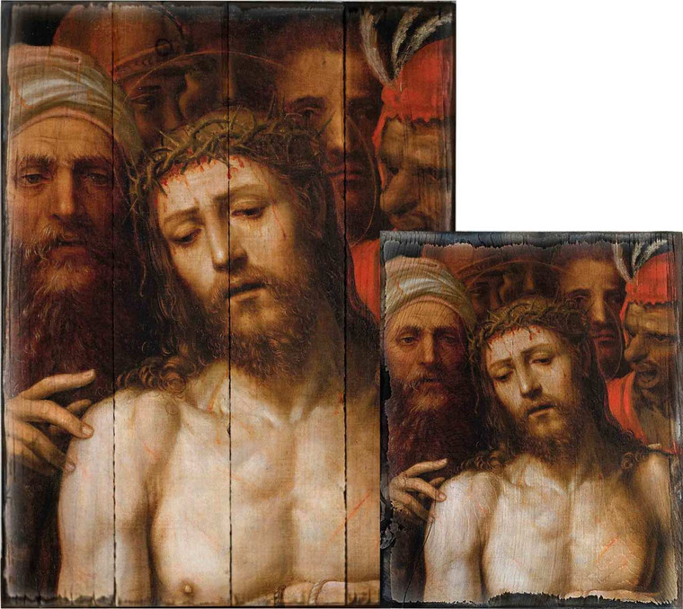 Christ Presented to the People by Il Sodoma Rustic Wood Plaque Christ Presented to the People by Il Sodoma Rustic Wood Plaque