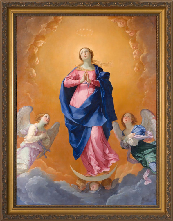 The Immaculate Conception by Guido Reni - Gold Framed Art