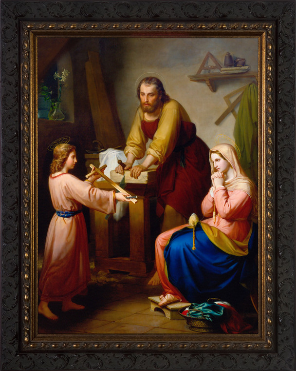 The Holy Family by Rafael Flores - Ornate Dark Framed Art